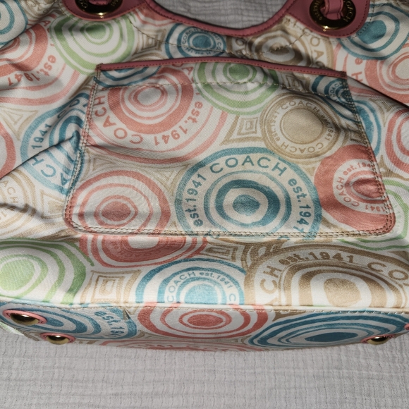 Rare Coach Beach Tote Multicolor F19184 - Picture 9 of 16